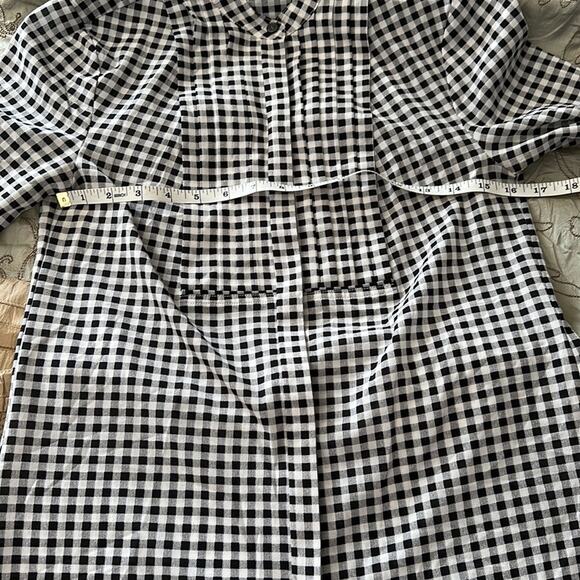 J. Crew | Pleated Gingham Button Down Shirt Size XXS - Picture 10 of 11